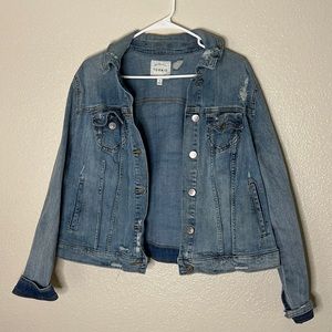 Torrid size 1 Distressed Light Denim Jacket